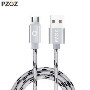 Planet Gates China / Silver / 2m PZOZ Micro USB Cable Fast Charging Phone Charger adapter Data Cabel For Samsung Xiaomi Huawei MEIZU SONY Android Charge Microusb