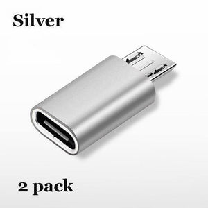 Planet Gates China / Silver 2pack Suntaiho Type c to Micro USB Android Phone Cable Adapter Charger Converter for Xiaomi Mi6 Mi5 Huawei P9 P10 letv Type-c Cable