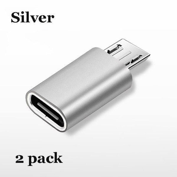 Planet Gates China / Silver 2pack Suntaiho Type c to Micro USB Android Phone Cable Adapter Charger Converter for Xiaomi Mi6 Mi5 Huawei P9 P10 letv Type-c Cable