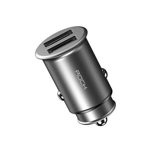 Planet Gates China / Silver 4.8A Rock 5V 4.8A Dual USB Car Charger for iPhone Samsung Huawei Xiaomi Mobile Phone Fast Car Phone Charger USB Travel Car-Charger