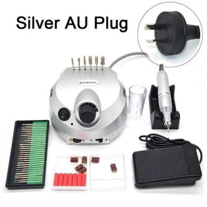 Planet Gates China / Silver AU Plug 30 Professional Nail Polisher Tools Nail Art File Bits Manicure Kit 35000 RPM 110V/220V Silver Electric Nail Drill Machine