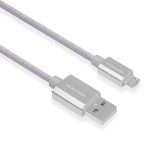 Planet Gates China / Silver Nickel Plated / 0.5m Vention Micro USB Fast Charger Cable USB Data Cable Mobile Phone Cable for Samsung Galaxy S4 HTC LG Android Smartphone Microusb