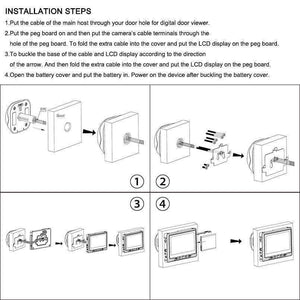 Planet Gates China / silver Saful Digital Peephole Video Camera Door Bell Video-eye with TF Card Taking Photo Door Peephole Viewer Monitor for Home