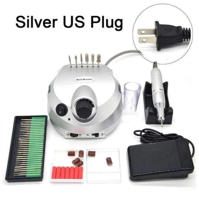 Planet Gates Professional Nail Polisher Tools Nail Art File Bits Manicure Kit 35000 RPM 110V/220V Silver Electric Nail Drill Machine