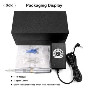 Planet Gates China / Simple HP 1000 Gold Biomaser Permanent Makeup Machine 35000 RPM Powerful Tattoo Pen Rotary Gun Tattoo Machine For Eyebrow Lip Black Tattoo Supplies