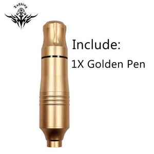 Planet Gates China / Single pen golden Tattoo Machine Kits Tattoo Power Supply Rotary Pen With Cartridges Needles Permanent Makeup Machine For Tattoo Beginners Artist