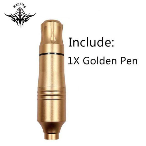 Planet Gates China / Single pen golden Tattoo Machine Kits Tattoo Power Supply Rotary Pen With Cartridges Needles Permanent Makeup Machine For Tattoo Beginners Artist