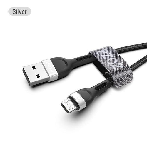 Planet Gates China / Sliver / 0.25m PZOZ Micro USB Cable 3A Fast Charging Microusb Charger Cord For Samsung S7 Xiaomi Redmi Note 5 Pro 4 Tablet Android Phone Micro