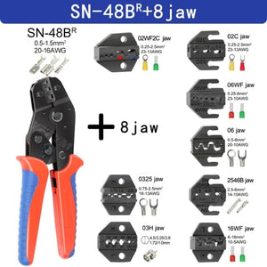 Planet Gates China / SN-48B 8 jaw Crimping Pliers Set SN-48BS(=SN-48B+SN-28B) Jaw Kit for 2.8 4.8 6.3 VH3.96/Tube/Insulation Terminals Electrical Clamp Min Tools
