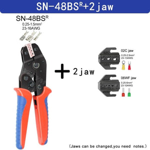 Planet Gates China / SN-48BS 2 jaw Crimping Pliers Set SN-48BS(=SN-48B+SN-28B) Jaw Kit for 2.8 4.8 6.3 VH3.96/Tube/Insulation Terminals Electrical Clamp Min Tools