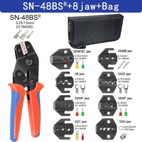 Planet Gates China / SN-48BS 8 jaw kit Crimping Pliers Set SN-48BS(=SN-48B+SN-28B) Jaw Kit for 2.8 4.8 6.3 VH3.96/Tube/Insulation Terminals Electrical Clamp Min Tools