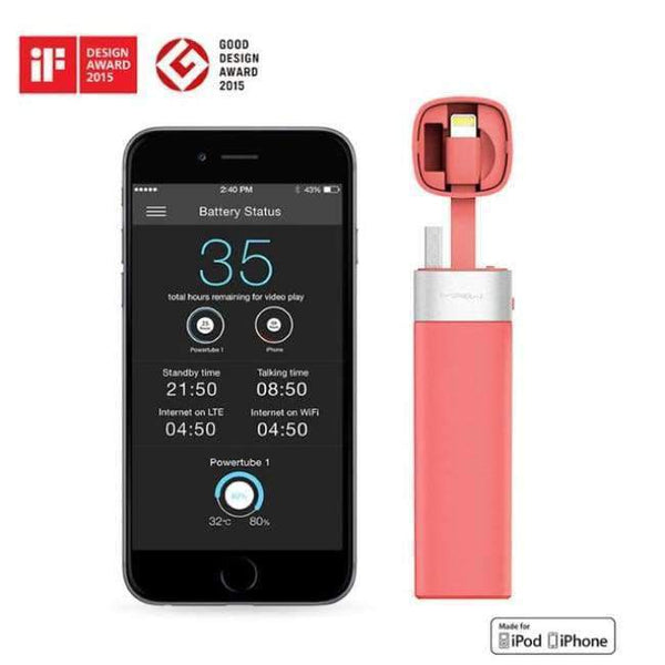 Planet Gates China / Soft Pink Power Bank Battery 3000mAh Smart APP Portable Mini Charger with MFI Lightning Cable for iPhone 6 6S 7 8 Plus iPod Apple