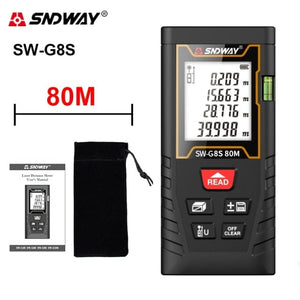 Planet Gates China / SW-G8S 80M SNDWAY Laser Rangefinder High Accurate Roulette Laser Distance Meter Measuring 40M 100M 120M Digital Tape Measure Range Finder