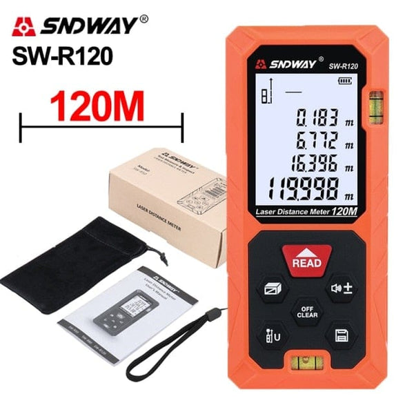 Planet Gates China / SW-R120 120M SNDWAY Laser Rangefinder High Accurate Roulette Laser Distance Meter Measuring 40M 100M 120M Digital Tape Measure Range Finder