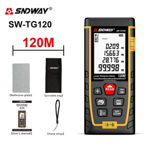 Planet Gates China / SW-TG120 120M SNDWAY Laser Rangefinder High Accurate Roulette Laser Distance Meter Measuring 40M 100M 120M Digital Tape Measure Range Finder