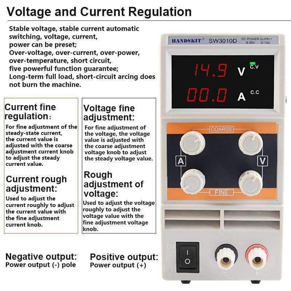 Planet Gates China SW3010D Mini 30V 10A Power Supplier Digital DC 110V/220V Voltage Switching Power Supply Adjustable DC Regulated Power