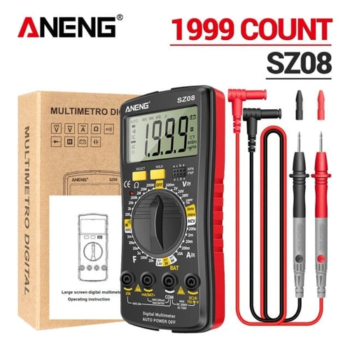 Planet Gates China / SZ08 Red ANENG SZ08 Digital Multimeter Ultra-thin storage Professional Multimetro Auto Voltmeter AC DC 220V Resistance Handhold Testers