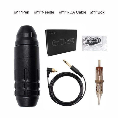 Planet Gates China / Tattoo Pen Portable Wireless Tattoo Machine German Motor Low Vibration Rotary Tattoo Pen with Replaceable Battery for Permanent Makeup