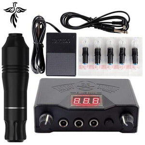 Planet Gates China / Tattoo Pen Set1 Professional Tattoo Kit Set Permanent Makeup Kit Rotary Machines Tattoo Power Supply Tattoo Needles Ink Complete Tools Supplies