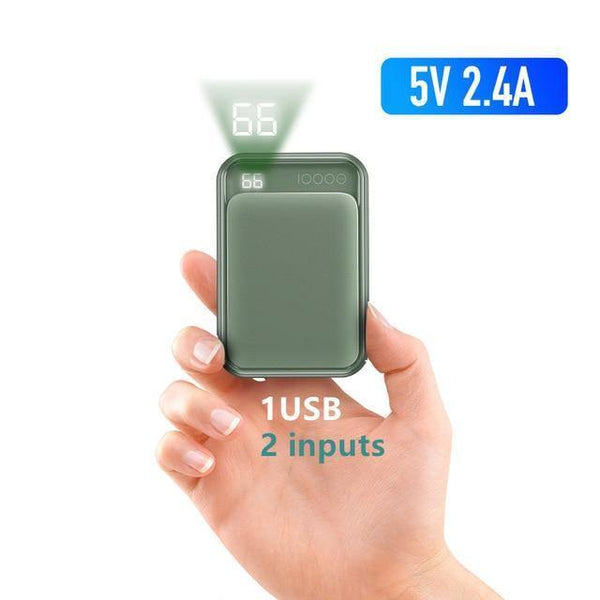 Planet Gates China / Tear Green3 ROCK Mini 10000mAh Power Bank with Digital Display Dual USB External Battery PoverBank Powerbank for iphone XS Max Xiaomi