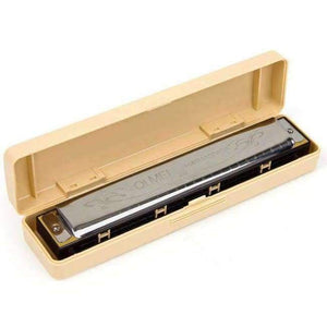 Planet Gates China / Tremolo Harp Yellow Harmonica Mouth Organ French Harp Phosphor Bronze Reeds 10 Holes 40 Tone Key of C with Case