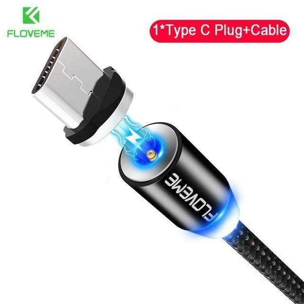 Planet Gates China / Type C Cable / 2M FLOVEME LED Magnetic Cable For Lightning Micro USB Type C Phone Cable For iPhone X Xr Xs Max 1m 2m 2A Fast Charge Magnet Charger