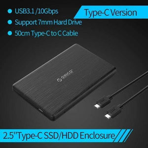 Planet Gates China / Type-C Version HDD Case 2.5 inch SATA to USB3.1 Gen2 Type-C/ USB3.0 SSD Adapter for 7mm USB C Hard Disk Drive Box External HDD Enclosure