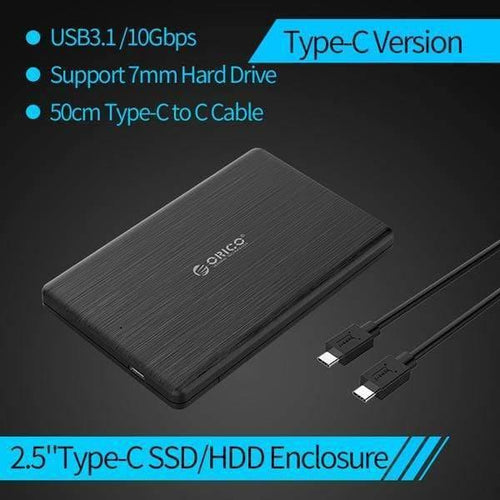 Planet Gates China / Type-C Version HDD Case 2.5 inch SATA to USB3.1 Gen2 Type-C/ USB3.0 SSD Adapter for 7mm USB C Hard Disk Drive Box External HDD Enclosure