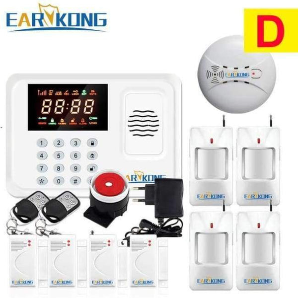 Planet Gates China / Type D Security Protection Wireless 433MHz GSM Alarm System White Color Home Burglar Alarm System Inside Antenna Keyboard Motion Sensor