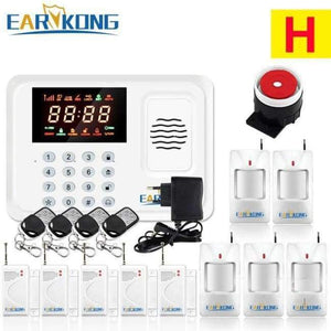 Planet Gates China / Type H Security Protection Wireless 433MHz GSM Alarm System White Color Home Burglar Alarm System Inside Antenna Keyboard Motion Sensor