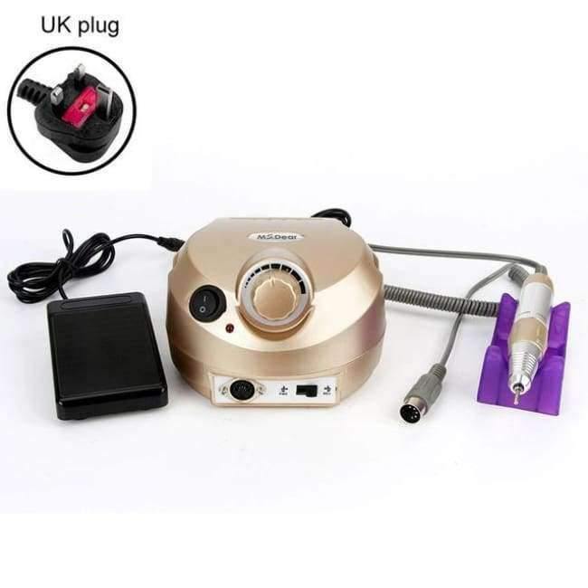 Planet Gates China / EU Plug Gold Professional Electric Nail Art Drill File Pedicure Equipment Manicure Machine Kit Nail Art Tools For Nail Gel