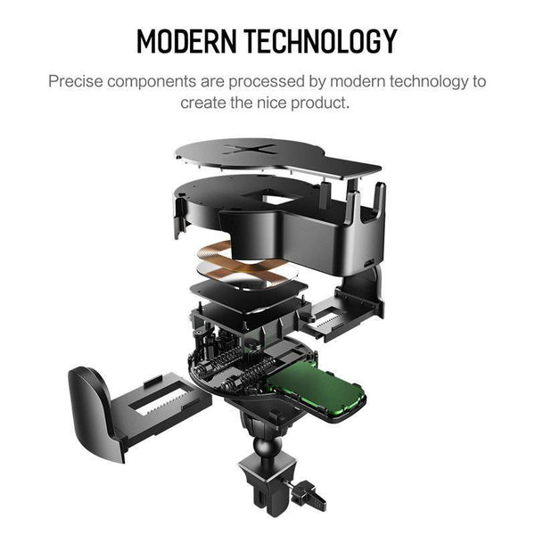 Planet Gates China / Universal ROCK Qi Fast Wireless Car Phone Charger for iPhone X XS XR 8 Plus Samsung S9 S8 Plus S7 Note 8 Mount