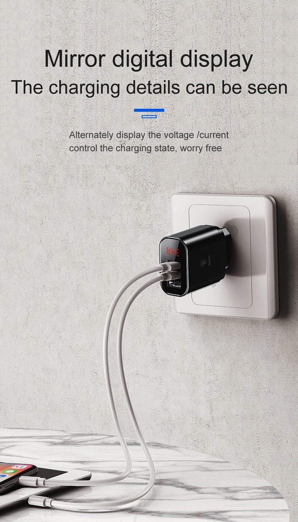 Planet Gates China / US Plug Black Baseus Multi USB Charger For iPhone Samsung Xiaomi mi 3.4A Fast Charging Travel Wall Charger EU US Plug LED Mobile Phone Charger