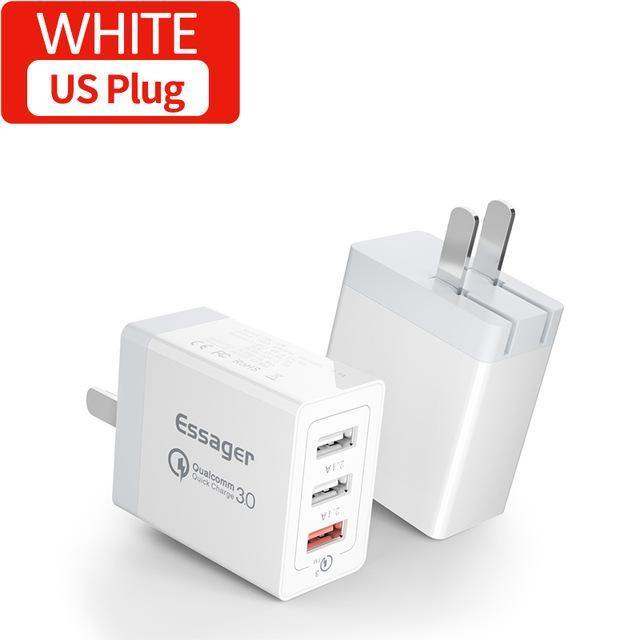 Planet Gates China / US Plug White Quick Charge 3.0 USB Charger 30W QC3.0 Fast Charging USB Wall Charger for iPhone Samsung Xiaomi Mobile Phone Charger