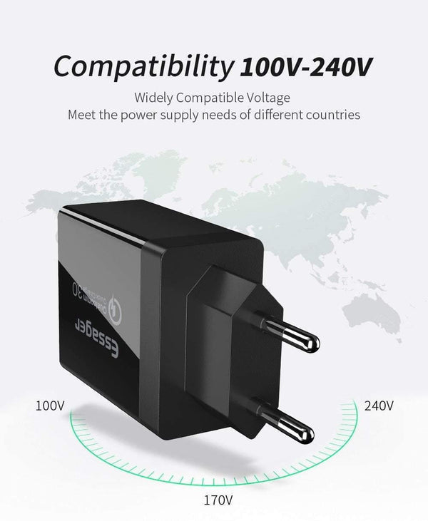 Planet Gates China / US Plug White Quick Charge 3.0 USB Charger 30W QC3.0 Fast Charging USB Wall Charger for iPhone Samsung Xiaomi Mobile Phone Charger