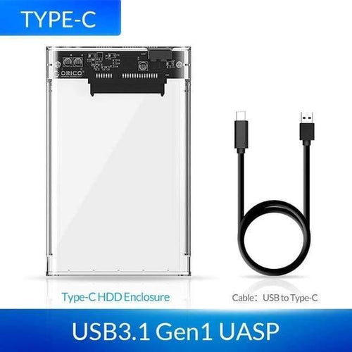 Planet Gates China / USB-C Model HDD Case 2.5 Transparent SATA to USB 3.0 Adapter External Hard Drive Enclosure for 7mm/9.5mm SSD Disk HDD UASP SATA III