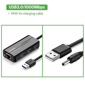 Planet Gates China / USB3.0 With DC Cable USB Ethernet USB 3.0 2.0 to RJ45 HUB for Xiaomi Mi Box 3/S Set-top Box Ethernet Adapter