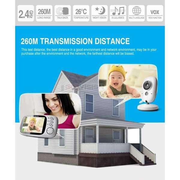 Planet Gates China VB603 Video Baby Monitor 2.4G Wireless With 3.2 Inches LCD 2 Way Audio Talk Night Vision Surveillance Security Camera Babysitter