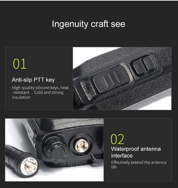 Planet Gates China Walkie Talkie UHF 400-480MHz 10W Two Way Radio HF Transceiver Communication Equipment Ham Radio Portable Transceiver