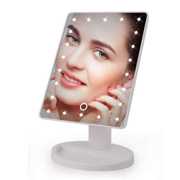 Planet Gates China / white 16 led lights LED Touch Screen Makeup Mirror Professional Vanity Mirror With 16 LED Lights Health Beauty Adjustable Countertop 22 Led Rotating