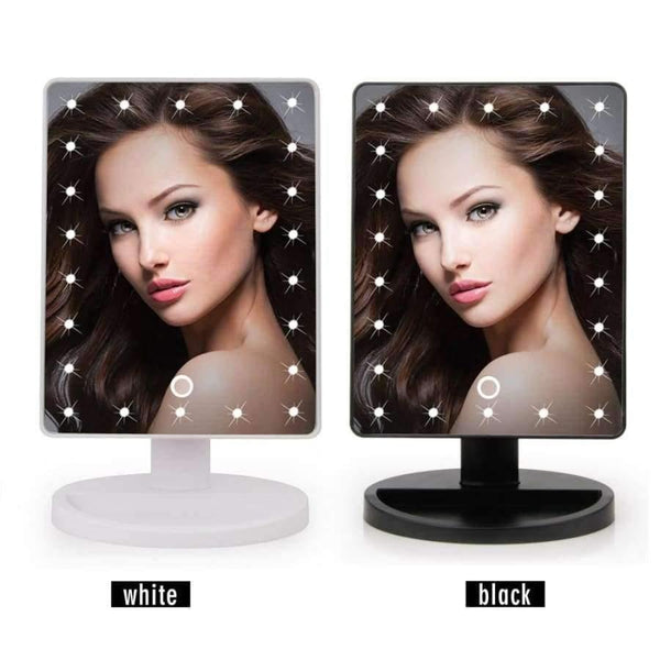 Planet Gates China / white 16 led lights LED Touch Screen Makeup Mirror Professional Vanity Mirror With 16 LED Lights Health Beauty Adjustable Countertop 22 Led Rotating