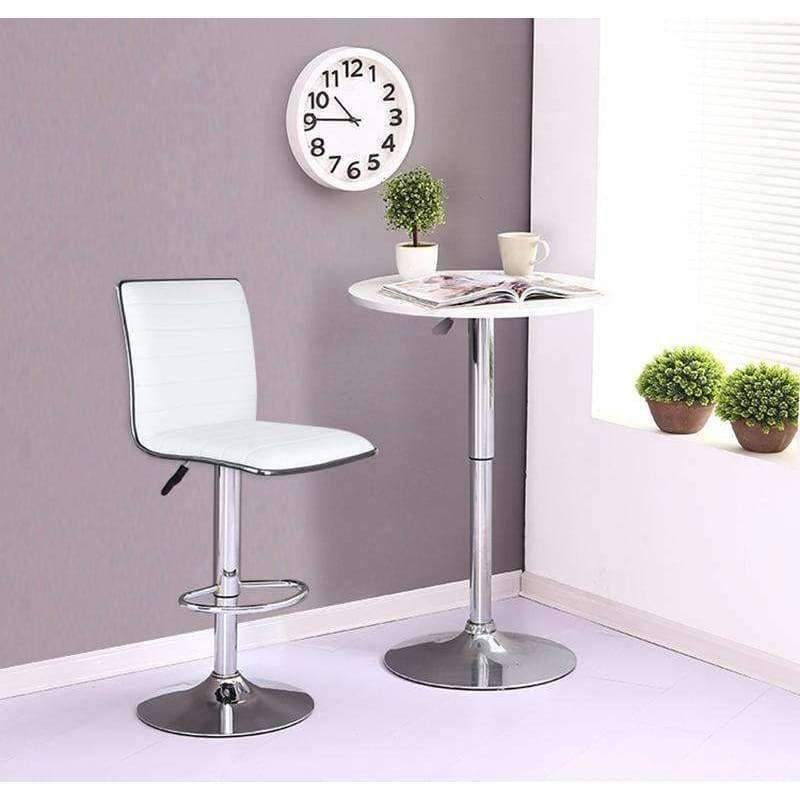 Planet Gates China / White Adjustable Height Metal Bar Stool 2pcs PU Leather Swivel Gas Lift Bar Chair Modern Style Brastool with Footrest Dropshipping HWC