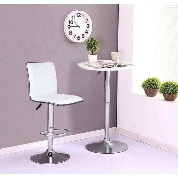 Planet Gates China / White Adjustable Height Metal Bar Stool 2pcs PU Leather Swivel Gas Lift Bar Chair Modern Style Brastool with Footrest Dropshipping HWC