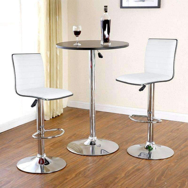 Planet Gates China / White Adjustable Height Metal Bar Stool 2pcs PU Leather Swivel Gas Lift Bar Chair Modern Style Brastool with Footrest Dropshipping HWC
