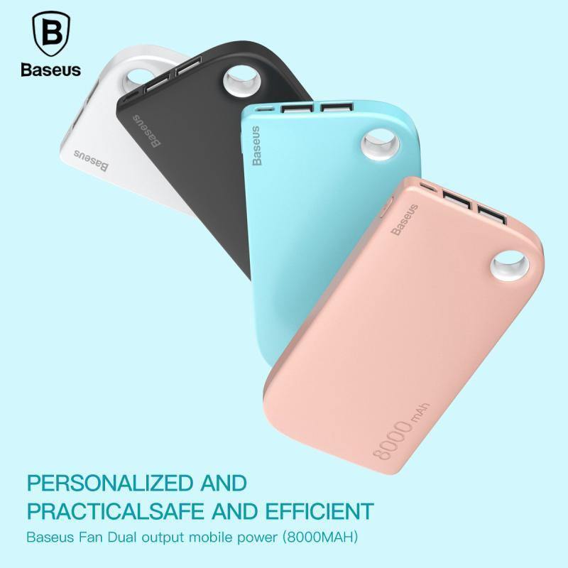 Planet Gates China / White Baseus 8000mAh Power Bank Dual USB Output fast Charge Portable External Battery Charging For iphone X 7 samsung S9 huawei xiaomi