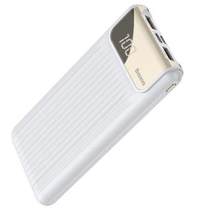 Planet Gates China / White Baseus Quick Charge 3.0 10000mAh Power Bank LCD 10000 mAh Powerbank External Battery Charger For Mobile Phone Pover Poverbank