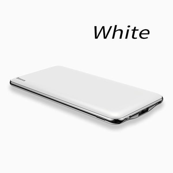 Planet Gates China / White Baseus Ultra Thin Slim 10000mAh Power Bank For iPhone Xiaomi USB C PD Fast Charging Powerbank External Battery Charger Poverbank