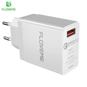 Planet Gates China / White EU Plug FLOVEME 18W Quick Charge 3.0 USB Charger & QC 2.0 Wall Phone Charger For iPhone Samsung S8 S9 Xiaomi mi 8 Fast Charger For Phone