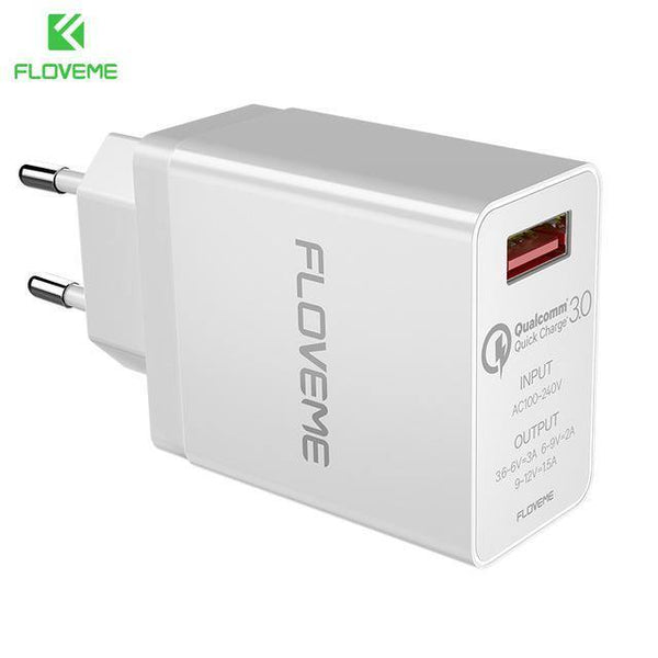 Planet Gates China / White EU Plug FLOVEME 18W Quick Charge 3.0 USB Charger & QC 2.0 Wall Phone Charger For iPhone Samsung S8 S9 Xiaomi mi 8 Fast Charger For Phone