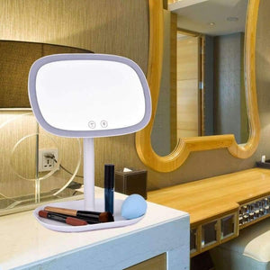 Planet Gates China / White LED Makeup Mirror Portable 10X Magnifyiny Compact Desklamp Touch Screen Cosmetic Mirror With Light Illumination